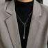 Vintage Waterdrop Y Necklace – Minimalist Snake Chain