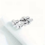 Screw Dumbbell Stud Earrings Stainless Steel Punk Jewelry