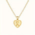 Gold Heart Initial Necklace for Women Stainless Steel Letter Pendant Necklace Personalized Alphabet Jewelry