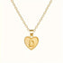 Gold Heart Initial Necklace for Women Stainless Steel Letter Pendant Necklace Personalized Alphabet Jewelry
