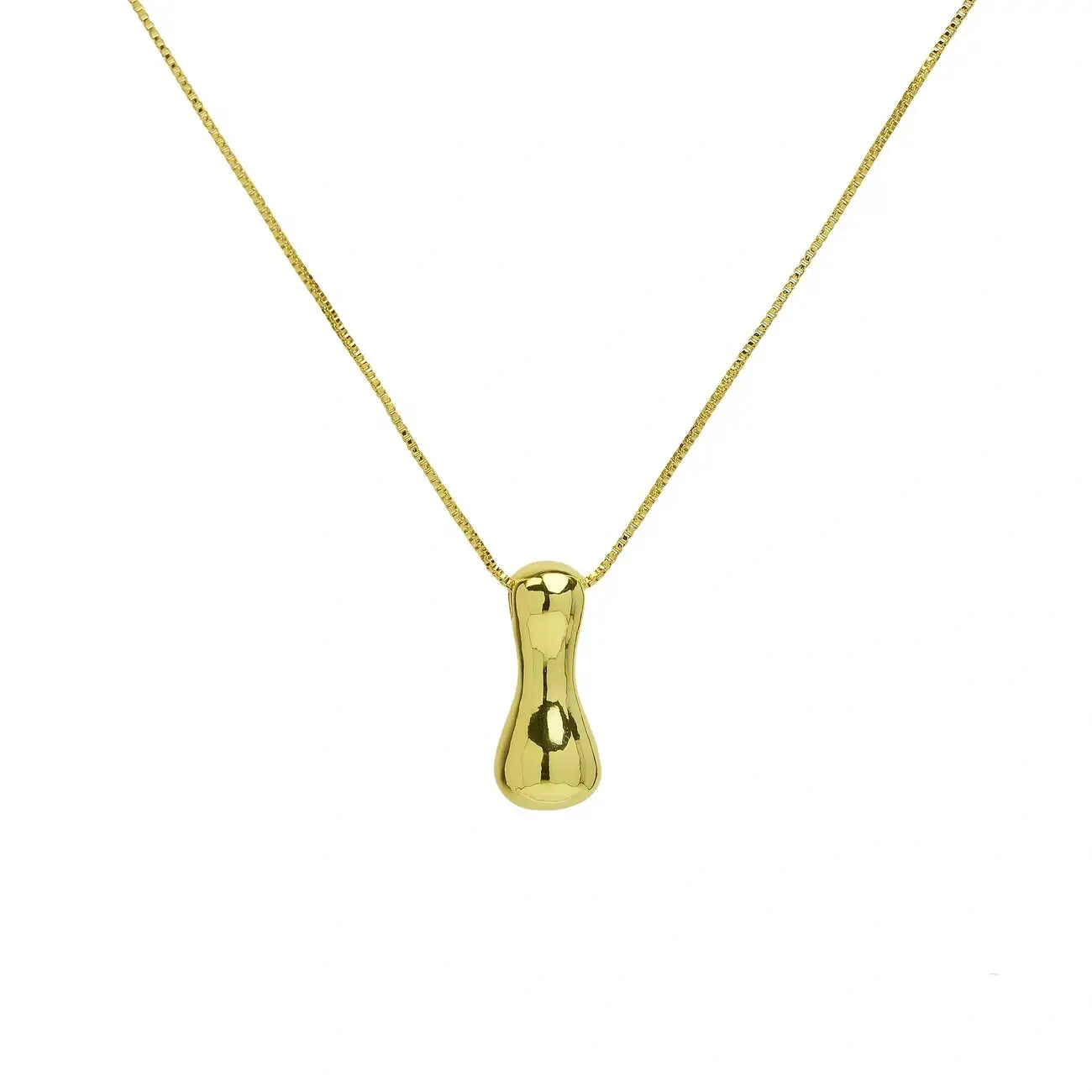 Bubble Letter Pendant Necklace in Stainless Steel – Trendy Minimalist Initial Jewelry for Everyday Style