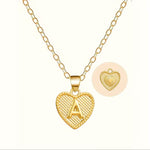 Gold Heart Initial Necklace for Women Stainless Steel Letter Pendant Necklace Personalized Alphabet Jewelry