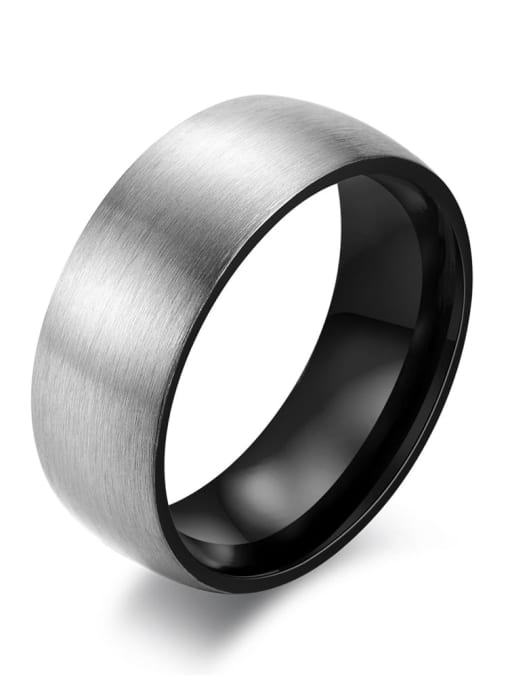 Brushed Matte Titanium Steel Band Ring with Black, Gold, or Blue Interior – Minimalist Men's Wedding Ring