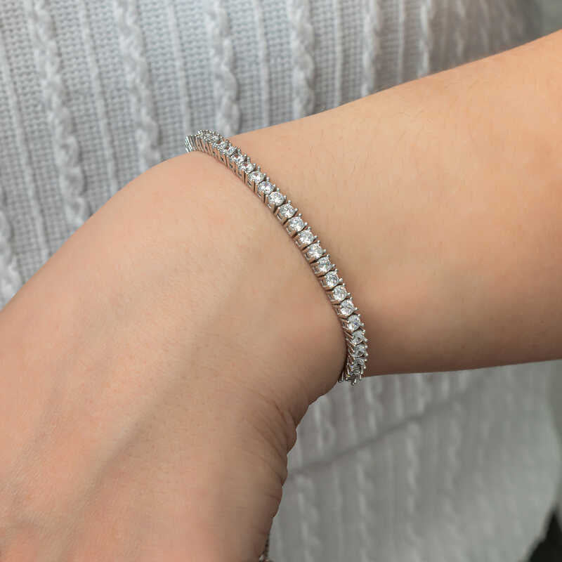 CZ Tennis Sterling Silver 925 Bracelet with Everyday Sparkle