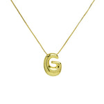 Bubble Letter Pendant Necklace in Stainless Steel – Trendy Minimalist Initial Jewelry for Everyday Style