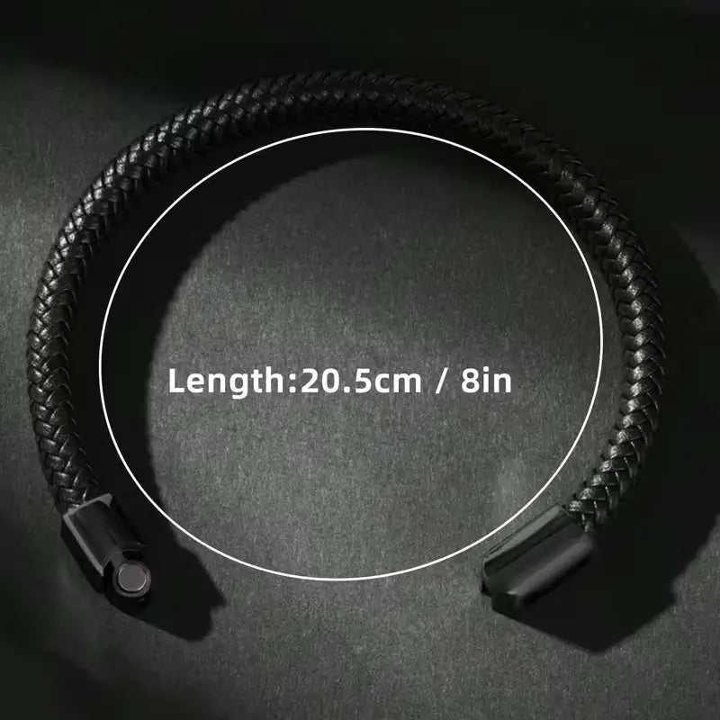 Braided Leather Bracelet with Modern Minimalist Style