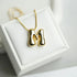 Bubble Letter Pendant Necklace in Stainless Steel – Trendy Minimalist Initial Jewelry for Everyday Style