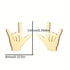Love Hand Gesture Stud Earrings for Women Stainless Steel Minimalist Sign Language Jewelry Gift