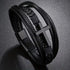 Layered Cross Leather Bracelet with Modern Woven Style
