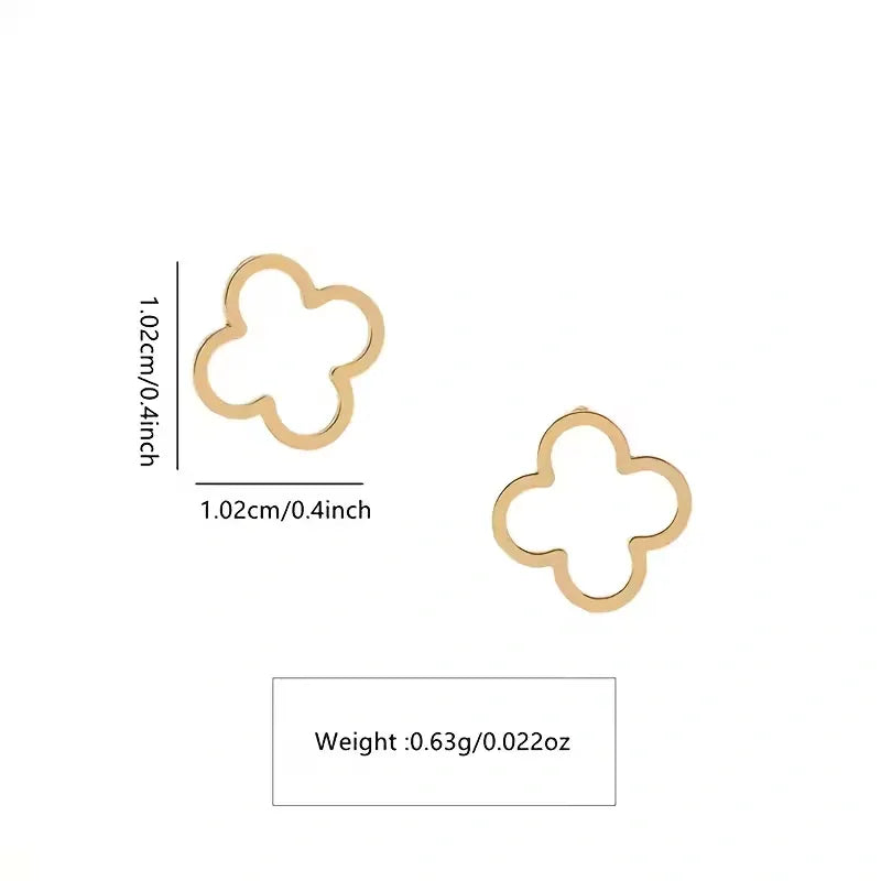 Four Leaf Clover Stud Earrings for Women Stainless Steel Flower Earrings Minimalist Lucky Jewelry Gift