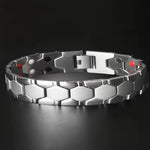Hex Link Magnetic Bracelet with Modern Two-Tone Style