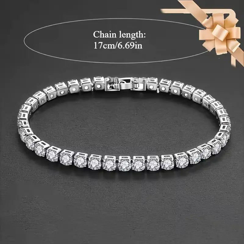 Round CZ Tennis Bracelet with Classic Luxury Sparkle