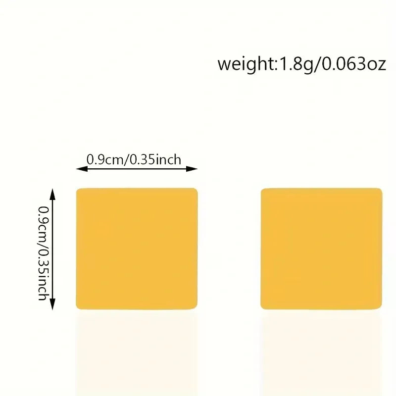 Minimalist Square Stud Earrings Set Stainless Steel Hypoallergenic Everyday Earrings for Women 3 Colors
