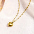 Minimalist Heart Pendant Necklace – Gold Plated Stainless Steel Dainty Necklace for Women, Everyday Jewelry