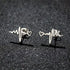 Heartbeat Stethoscope Stud Earrings – Stainless Steel Medical Heart Earrings for Nurses & Doctors
