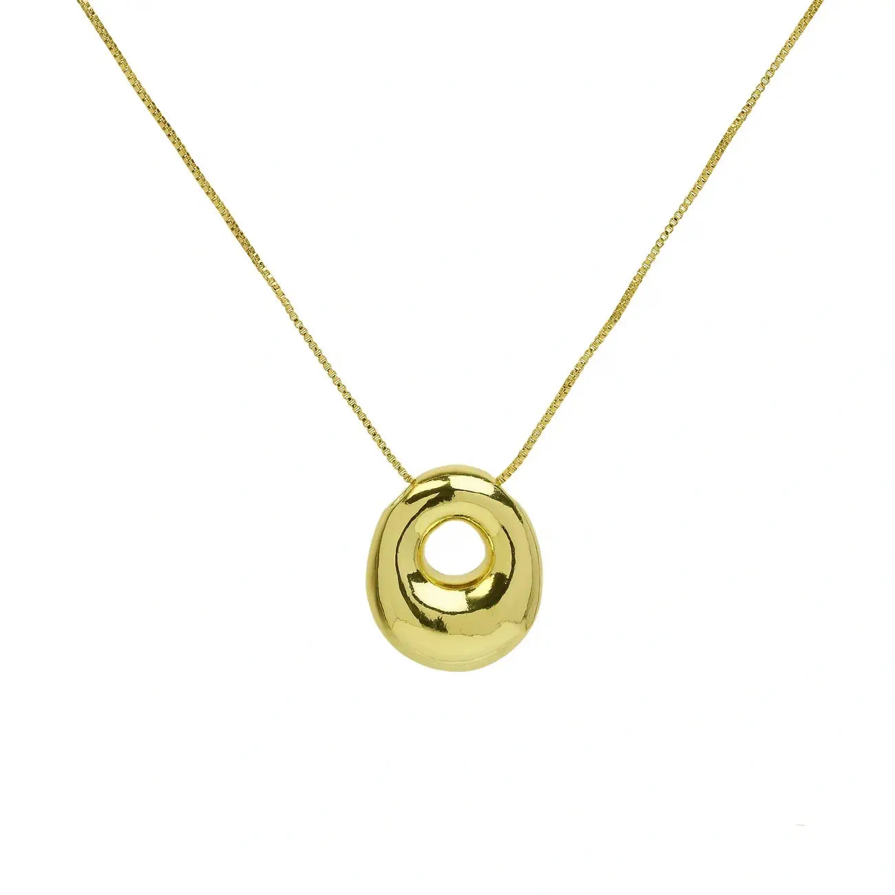 Bubble Letter Pendant Necklace in Stainless Steel – Trendy Minimalist Initial Jewelry for Everyday Style