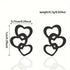 Triple Heart Stainless Steel Stud Earrings – Cute Minimalist Love Jewelry for Everyday Romantic Style