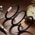 Braided Leather Bracelet with Minimalist Clasp For Men
