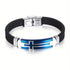 Cross Silicone Bracelet with Modern Stainless Steel Style