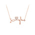 Pave CZ Heart And Heartbeat Necklace Rose Gold Yellow Gold Rhodium