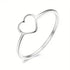 Minimalist Heart Ring – Stainless Steel Open Heart Band Ring for Women, Dainty Everyday Stackable Jewelry