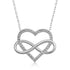 Pave CZ Heart And Infinity Sterling Silver Necklace