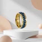 Gold Spinner Chain Ring – Stainless Steel Statement Band
