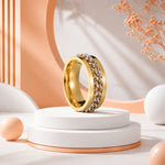 Gold Spinner Chain Ring – Stainless Steel Statement Band