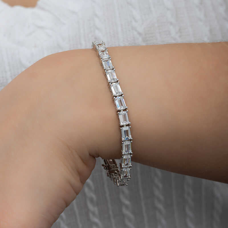 Baguette CZ Tennis Sterling Silver Bracelet with Timeless Sparkle