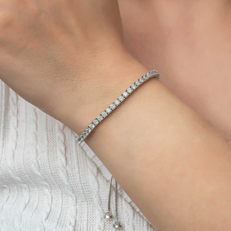 CZ Tennis Sterling Silver 925 Bracelet with Everyday Sparkle