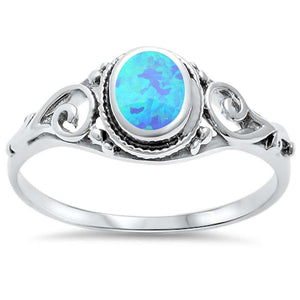 Opal Filigree Sterling Silver Ring