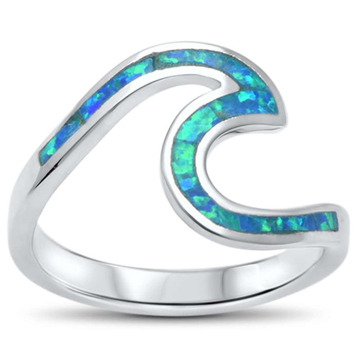 Big Ocean Wave Opal Sterling Silver Ring