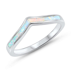 Opal Chevron Sterling Silver Ring