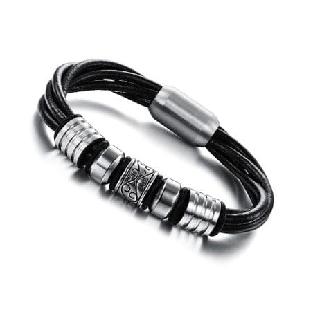 Multi Antique Charms & Leather Cord Bracelet