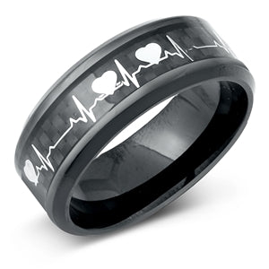Heartbeat Stainless Steel Ring