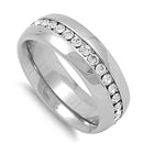 CZ Channel Setting Stainless Steel Ring