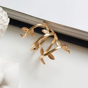 Leaf Vine Rose Gold Plated Sterling Silver Statement Ring