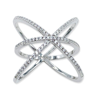 Astronomical Cubic Zirconia Sterling Silver Ring