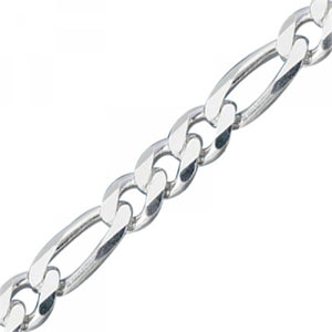 Solid Figaro Sterling Silver Chain/Bracelet