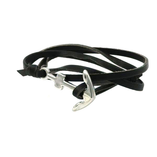 Anchor Wrap Leather Bracelet