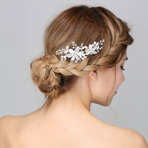 Crystal Spring Floral Bridal Hair Clip