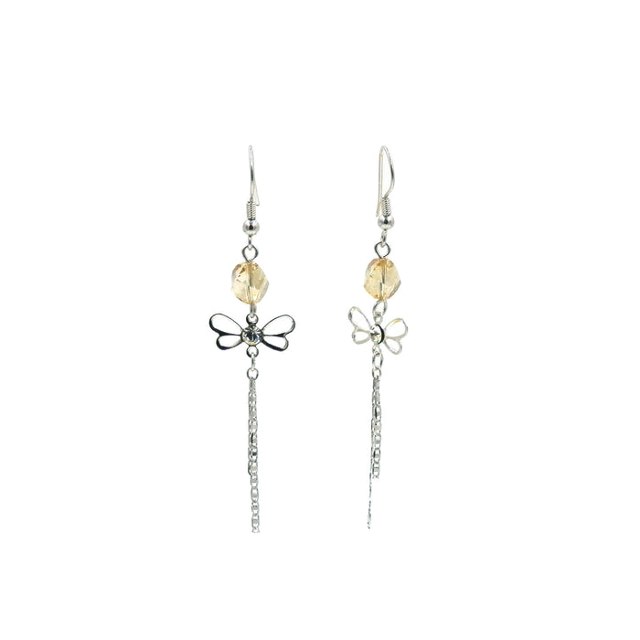 Hexagonal Swarovski Element Butterfuly Earrings