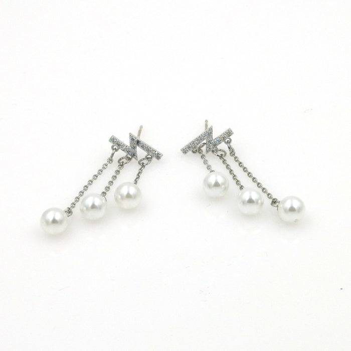 Z Dangling Pearls Earrings