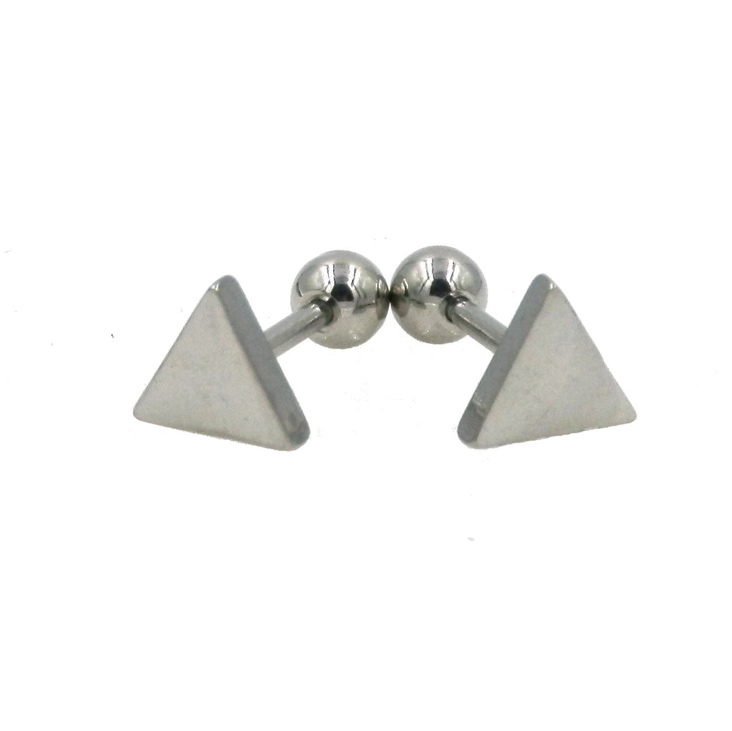 Stainless Steel Triangle Screw-on Earrings