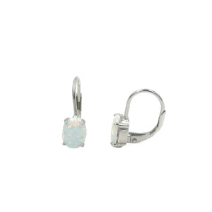 Opal Oval Leverback Earrings