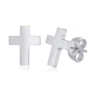 Cross Stud Stainless Steel Earrings