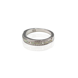 Opal Half Eternity Sterling Silver Band