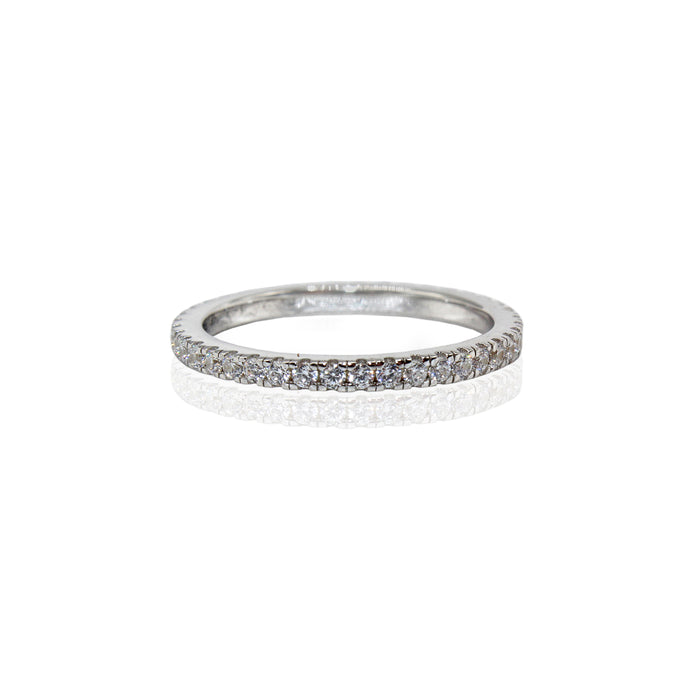 Micro Paved Infinity CZ Sterling Silver Band