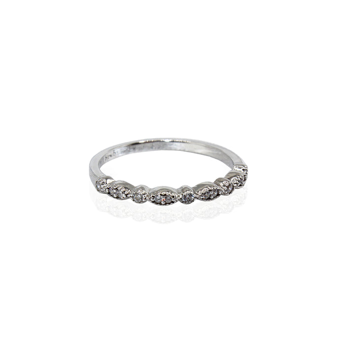 Half Infinity CZ Sterling Silver Band