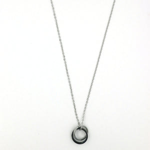 Stainless Steel Double Circle Necklace